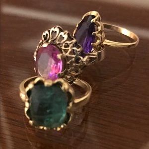 Pink Tourmaline with mini hearts in 14k gold